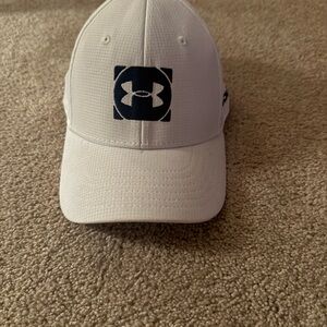 White And Navy Blue Under Armour Spieth Adjustable Youth Golf Hat